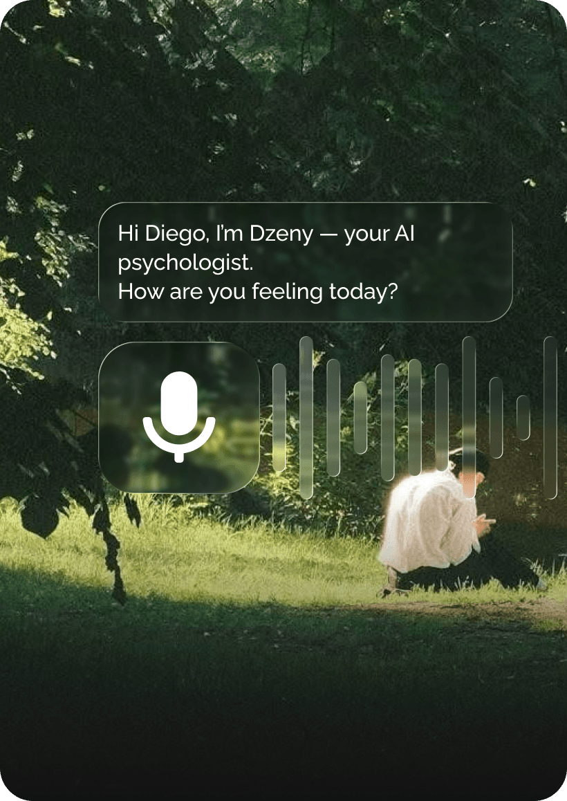 Dzeny AI chat therapy session